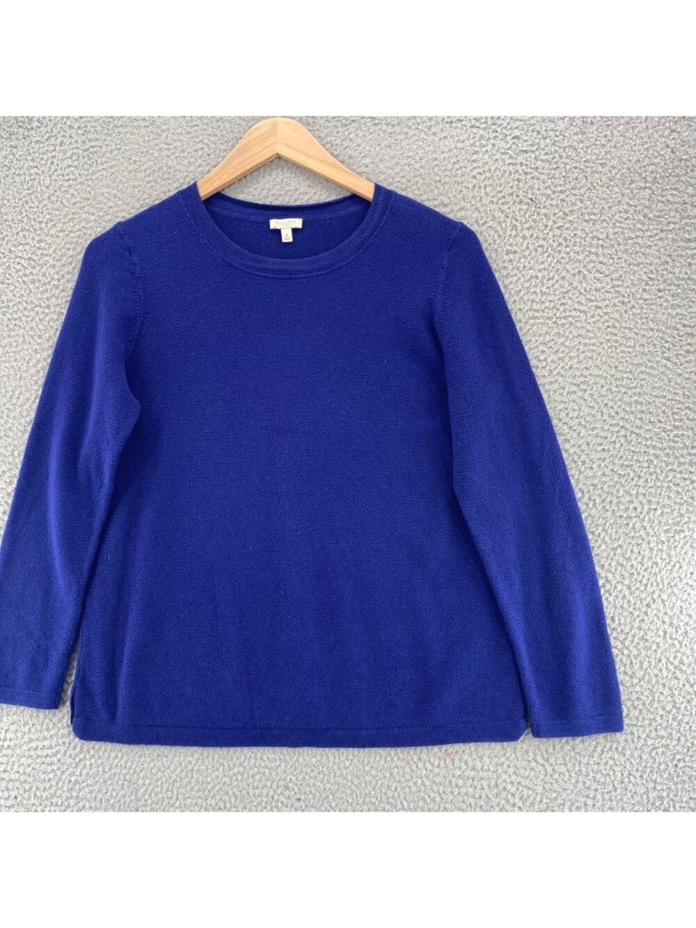 Talbots Sweater Womens 1X Indigo Tight Knit Cotton Blend Stretch Long Sleeves